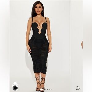 Elegant Black Strapless Dress Fashion Nova